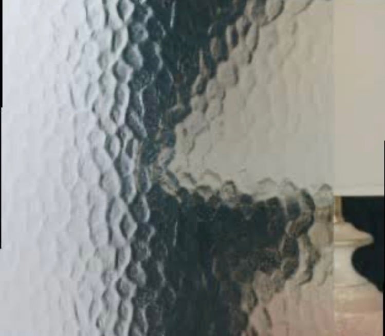Close-up of obscure patterned safety glass